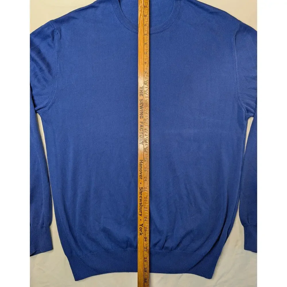 Camicissima Italy 100% Cotton Crewneck Pullover Sweater Sz XL Cobalt Blue Preppy